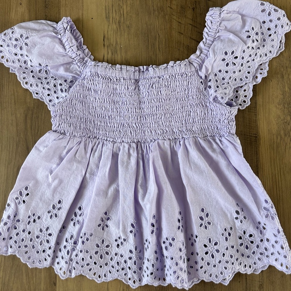 Lavender Eyelet Baby Top
